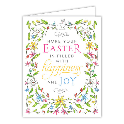 Hope Your Easter is Filled With Happiness and Joy Floral Small Folded Greeting Card