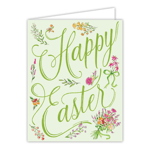 Happy Easter Spring Bouquets Greeting Card