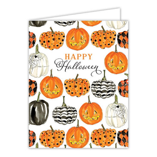 Halloween Pumpkin Assortment Pattern Greeting Card