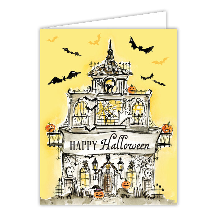 Halloween Haunted House Pagoda Greeting Card