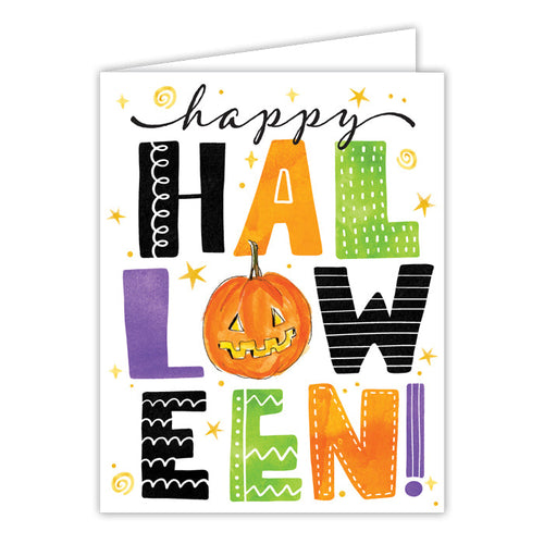 Halloween Colorful Swirls Greeting Card