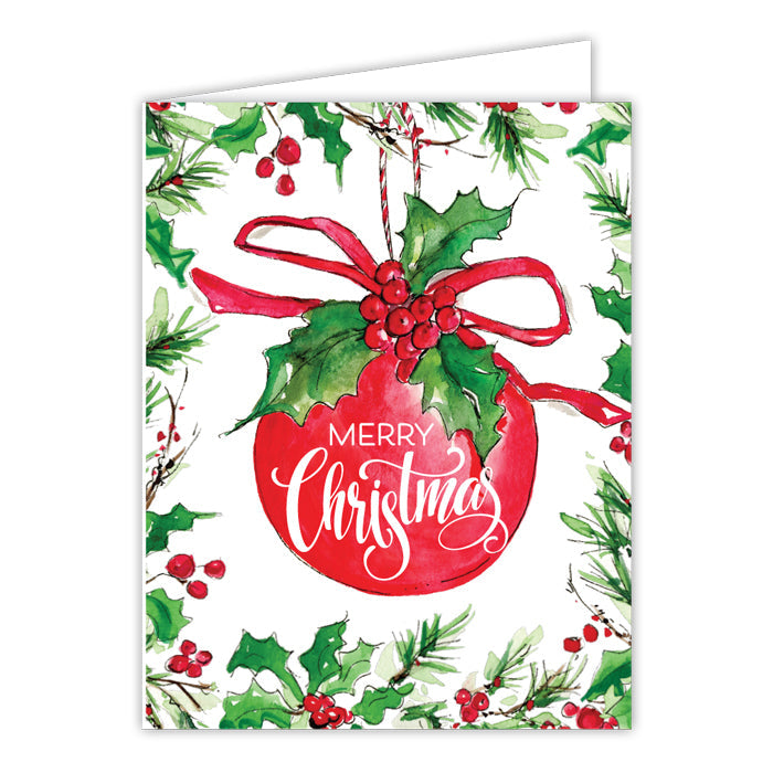 Holly Ornament Greeting Card