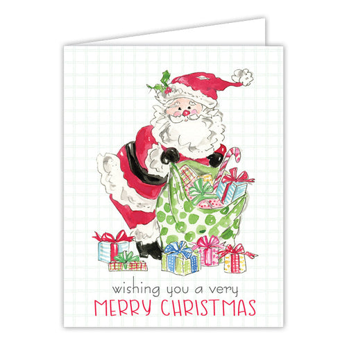 Holiday Santa with Packages Greeting Card