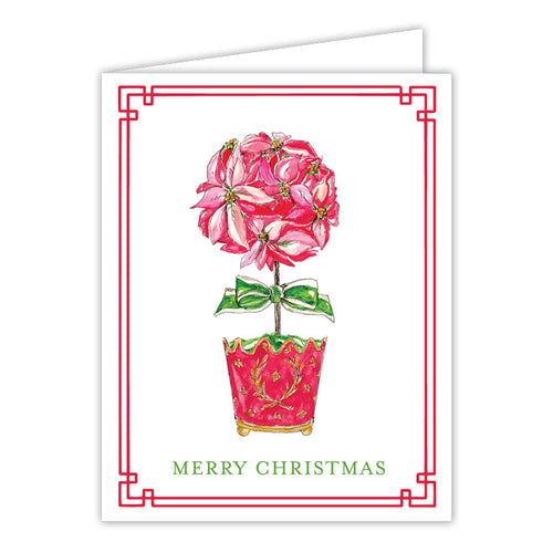 Poinsettia Topiary Greeting Card