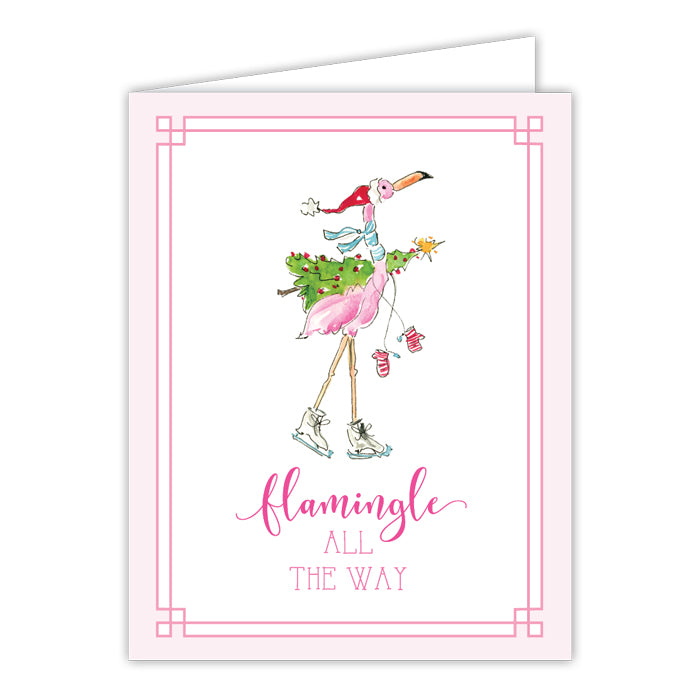 Flamingo All The Way Greeting Card