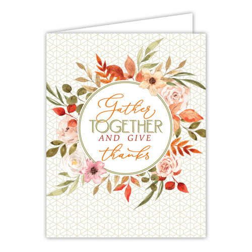 Gather Together And Give Thanks Fall Wreath Greeting Card