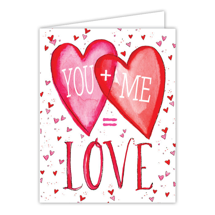You + Me = Love Greeting Card