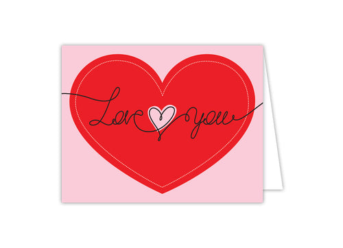 Red Love You Heart Greeting Card