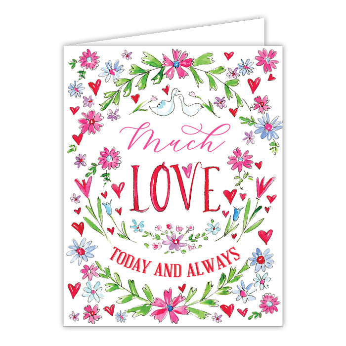 Much Love Floral Greeting Card Rosannebeck Collections