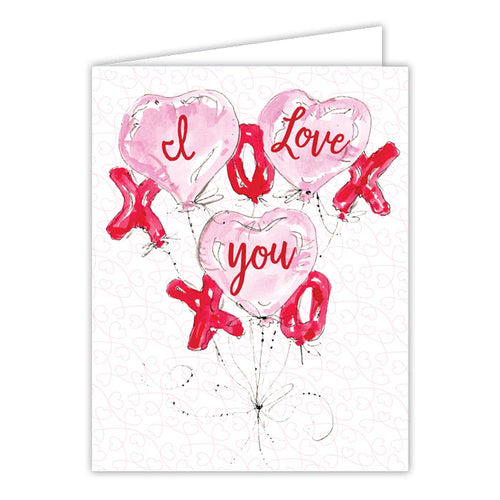 Valentine's Balloons Greeting Card