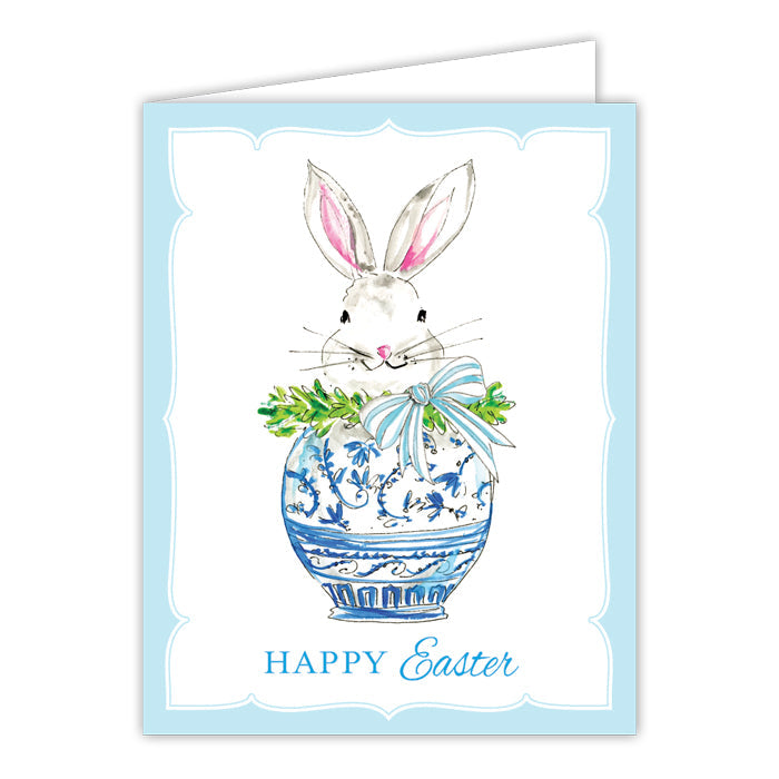 Chinoiserie Egg Bunny Greeting Card