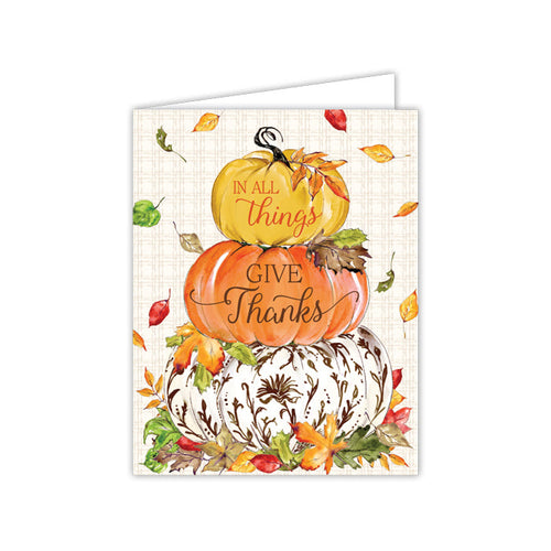 Brown Chinoiserie Pumpkin Tower Greeting Card