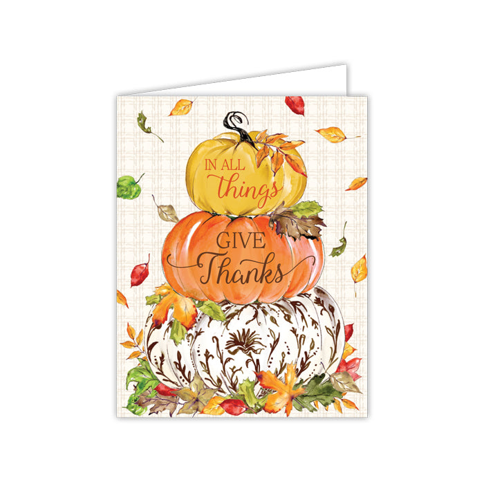 Brown Chinoiserie Pumpkin Tower Greeting Card