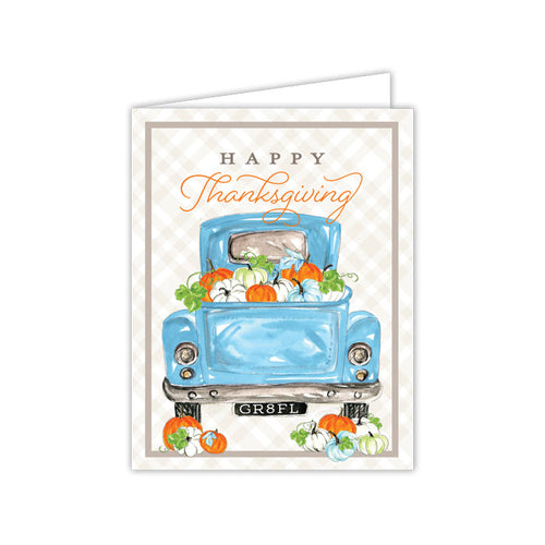 Blue Pumpkin Truck Greeting Card
