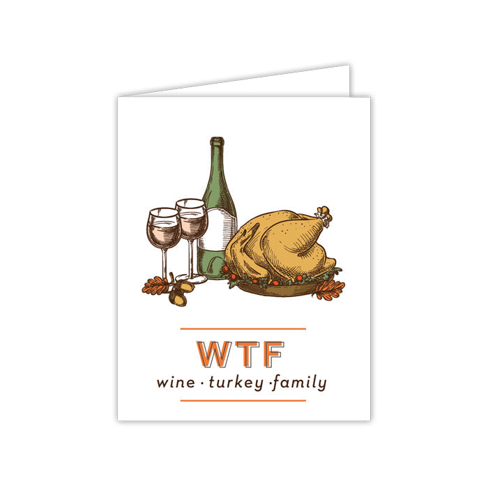 Wine Turkey Family Greeting Card