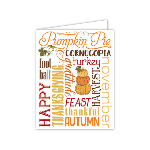 Thanksgiving Words Greeting Card