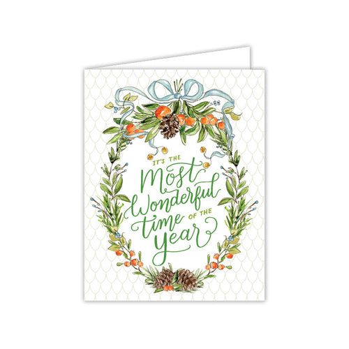 Christmas Citrus Most Wonderful Time of the Year Greeting Card