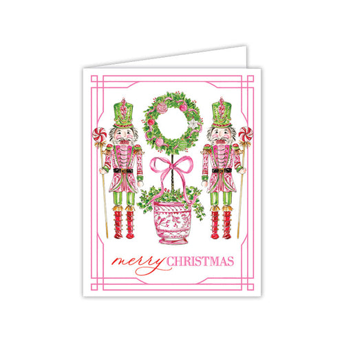 Pink Peppermint Nutcrackers Greeting Card