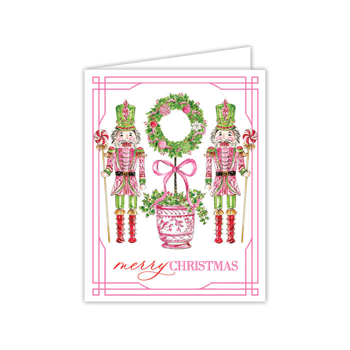 Pink Peppermint Nutcrackers Greeting Card