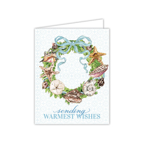 Sending Warmest Wishes Shell Wreath Greeting Card