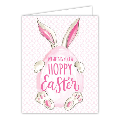 Hoppy Easter Pink Egg Greeting Card