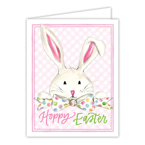 Hoppy Easter Pink Bunny Greeting Card