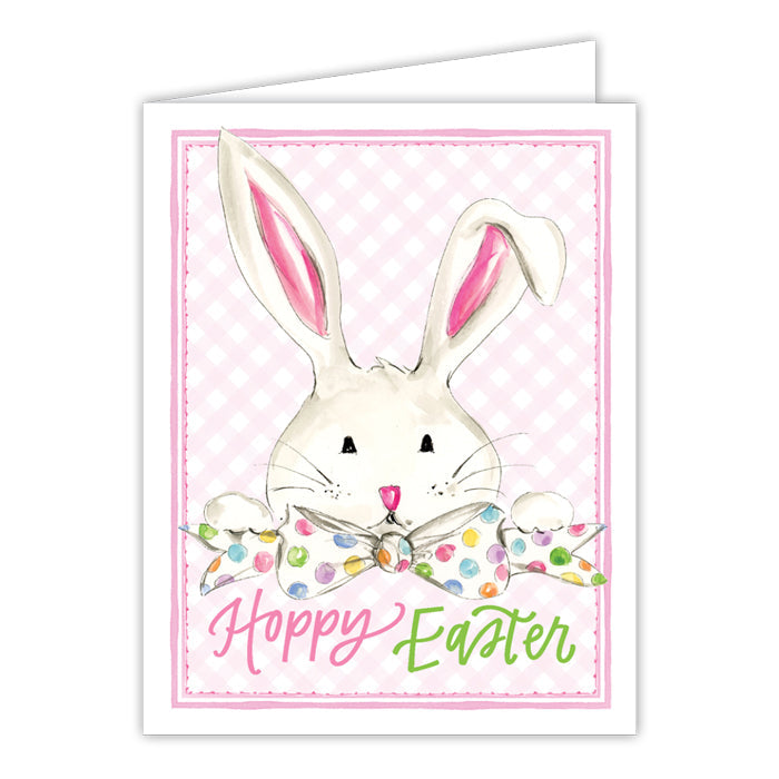 Hoppy Easter Pink Bunny Greeting Card