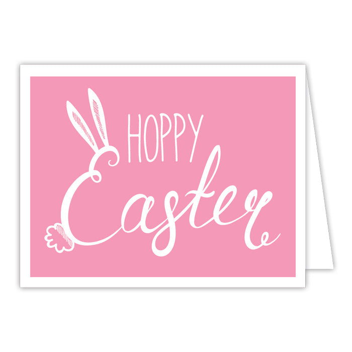 Pink Hoppy Easter Lettering Greeting Card