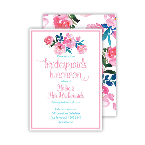 Pink Floral Medium Flat Invitation