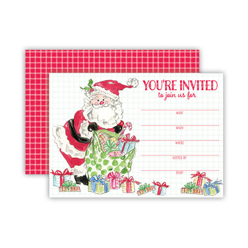 Holiday Santa with Packages Fill-In Invitation