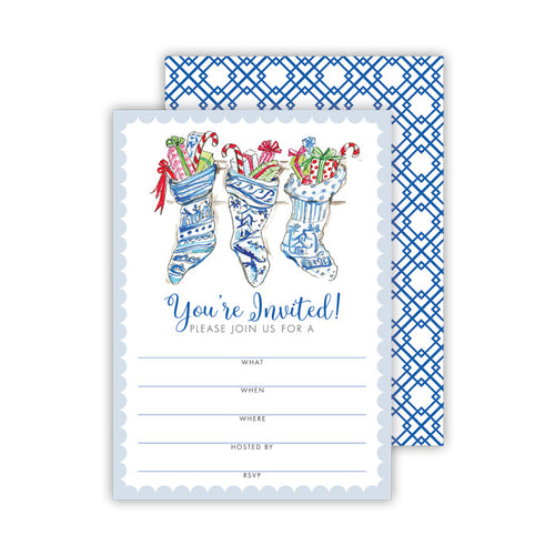 Chinoiserie Stockings Fill-In Invitation