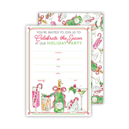 Holiday Cocktails Fill-In Invitation