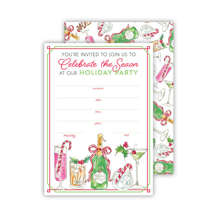 Holiday Cocktails Fill-In Invitation
