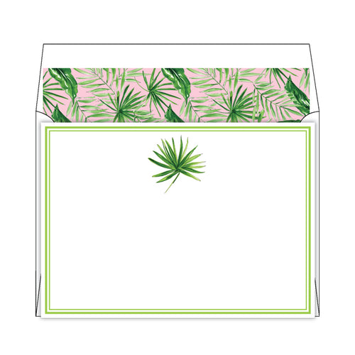 Handpainted Palm Leaf Flat Note Stationery