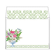 Green Wonderland Floral Arrangement Flat Note Stationery