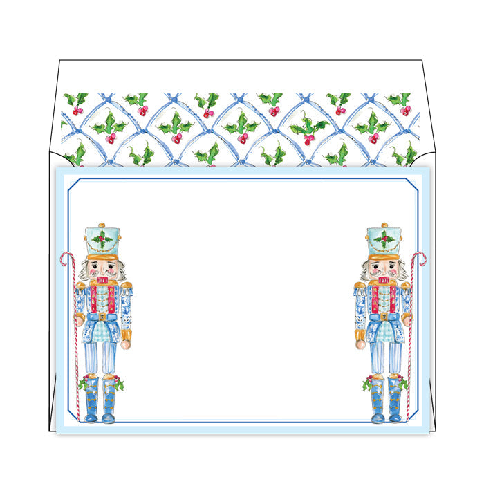 Chinoiserie Nutcrackers Flat Note Stationery