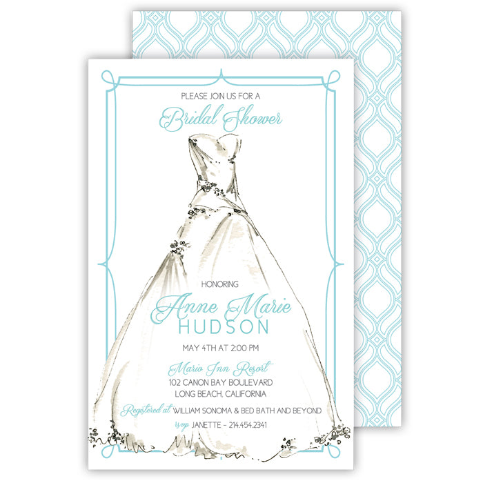 Bridal Dress Large Flat Invitation