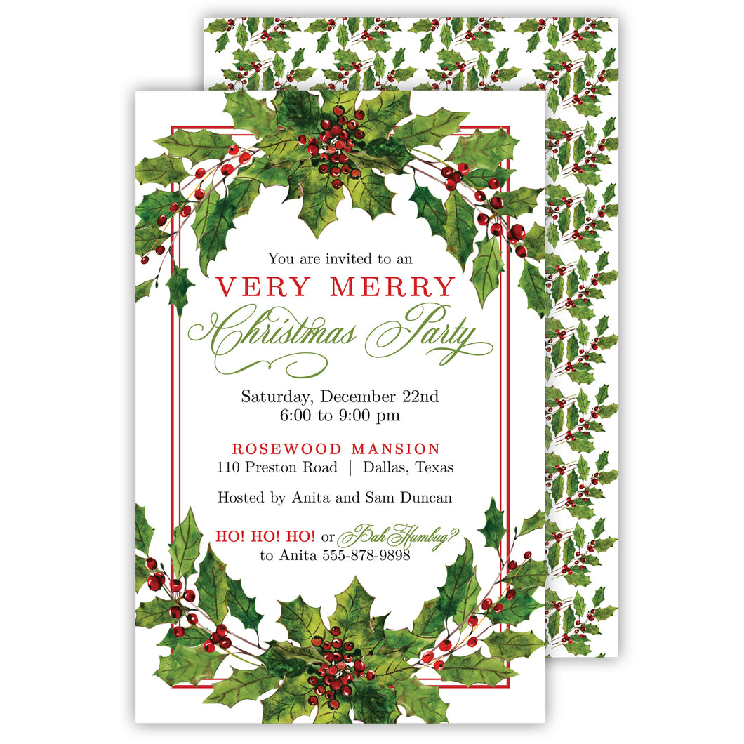 Mistletoe Large Flat Invitation