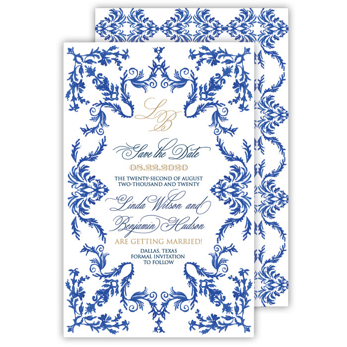 Blue Design Large Flat Invitation