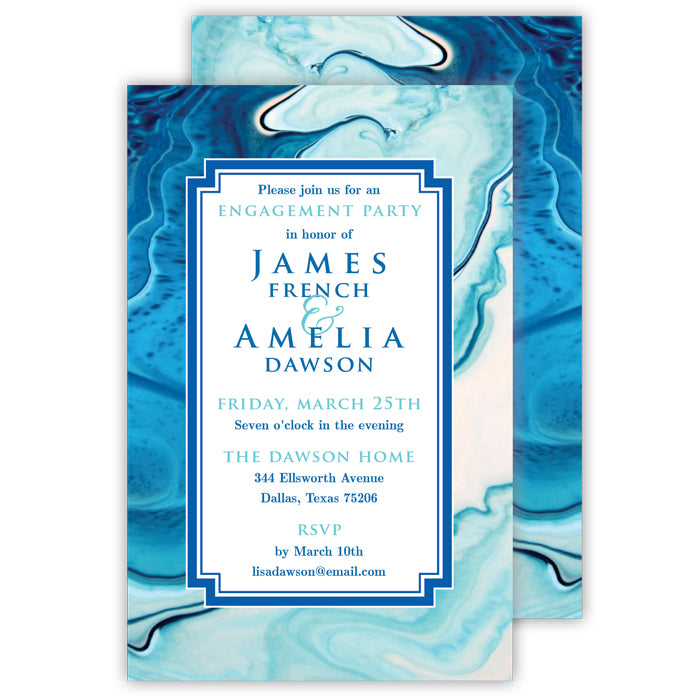 Blue Marble Large Flat Invitation