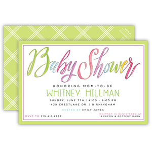 Baby Shower Multicolor Large Flat Invitation