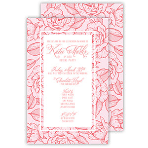 Abstract Peony Red Large Flat Invitation