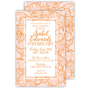 Abstract Hibiscus Orange Large Flat Invitation