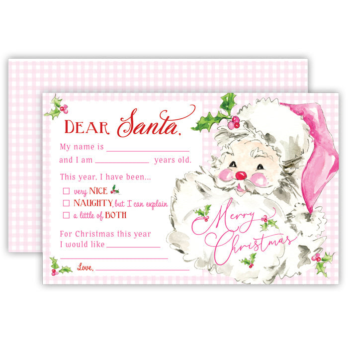 Pink Santa Letter to Santa