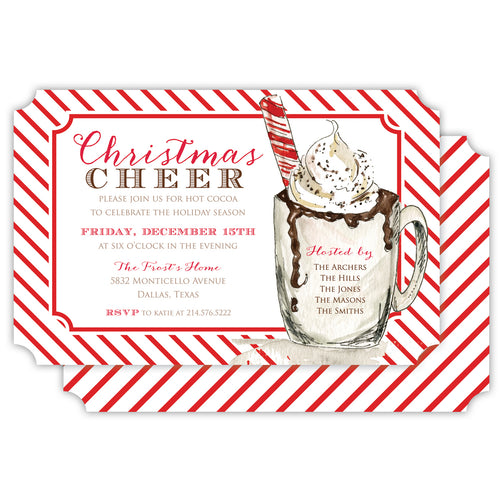 Christmas Hot Chocolate Large Die-Cut Invitation