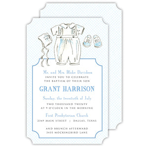 blue dress tan shoes Large Flat Die-Cut-Handpainted Christening Suit Blue – RosanneBECK  Collections
