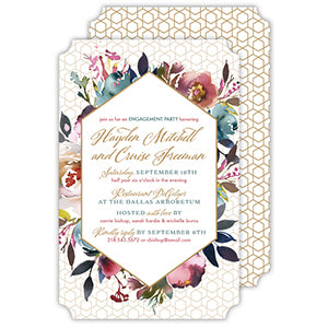Fall Blossoms Large Die-Cut Invitation