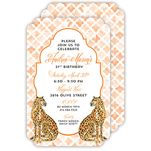 Cheetah Duo Large Die-Cut Invitation