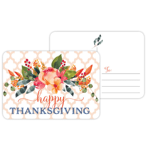 Happy Thanksgiving Floral Postcard