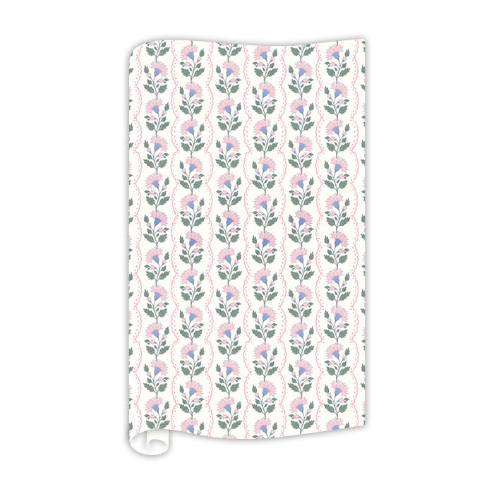 Caitlin Wilson Blush Floral Stripe Gift Wrap